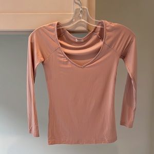 Wilfred Aritzia Long Sleeved Sleeved V-neck Scooped Blush Pink Top